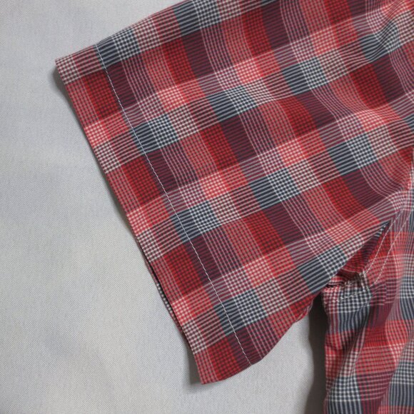 THE NORTH FACE mens SHIRT plaid RED blue BUTTON DOWN white SIZE XL - Picture 7 of 11